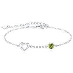 LOUISA SECRET Armband Damen Infinity Armband Silber 925 Damen Zirkonia Herz Armband Verstellbares Armband Valentinstag Geburtstag Jahrestag schmuck Geschenk für Frauen & Freundin zum & mama von LOUISA SECRET