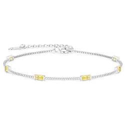 LOUISA SECRET Gold Armband Damen 925 Sterling Silber 14k Vergoldet Zirkonia Armbänder Damen Verstellbar Armkette Valentinstag Muttertag Geburtstags Weihnachten Geschenk für Sie Frauen Freundin mama von LOUISA SECRET