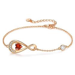 LOUISA SECRET Infinity Armband Damen Sterling Silber 925 Rosegold Herzen Armband Verstellbares Armkette Muttertag Valentinstag Jahrestag Geburtstags Weihnachten geschenke für Frauen Freundin Mutter von LOUISA SECRET