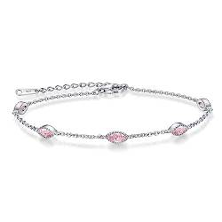 LOUISA SECRET Pferdeaugen Armband Damen 925 Sterling Silber Zirkonia Gold Armbänder Verstellbar Valentinstag Muttertag Geburtstags Weihnachten Geschenk für Sie Frauen Freundin mama von LOUISA SECRET