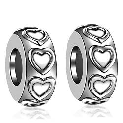 LOVANS 2 PCS 925 Sterling Silber Gummi Spacer Stopper für DIY Pandora Armbänder von LOVANS