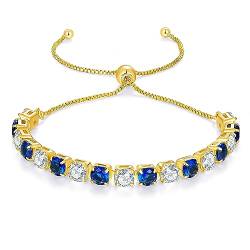 LOVANS Armband Gold Damen mit 5MM Zirkonia Tennisarmband Verstellbares Armbänder für Frauen Geschenke zum Muttertag Geburtstag Weihnachten von LOVANS