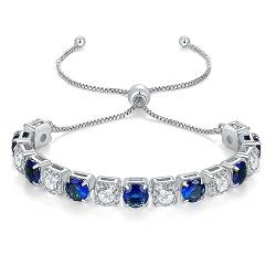 LOVANS Armband Silber Damen mit 6MM Zirkonia Tennisarmband Verstellbares Armbänder für Frauen Geschenke zum Muttertag Geburtstag Weihnachten von LOVANS