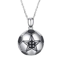 LOVANS Herren 3D Fußball Anhänger Halskette Kette für Kinder Jungen Fußball Halsketten Schmuck für Frauen Geburtstag Weihnachten Geschenke für Sohn, Kupfer von LOVANS