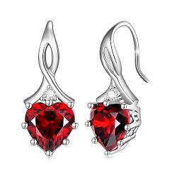 LOVANS Herz Ohrringe für Damen Birthstone Dangle Ohrringe 925 Sterling Silber 12 Geburtsstein Zirkonia Ohrringe für Frauen Geburtstags Schmuck Geschenk für Sie für Mama von LOVANS