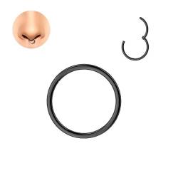 LOVANS Hypoallergenic 316L Surgical Steel Nose Rings Nose Hoops for Men and Women Body Piercing Jewelry Earrings Lip Ring 6/8/10/12/14mm (1.0 * 10mm, schwarz) von LOVANS