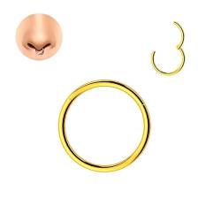 LOVANS Hypoallergenic 316L Surgical Steel Nose Rings Nose Hoops for Men and Women Body Piercing Jewelry Earrings Lip Ring 6/8/10/12/14mm (1.0 * 12mm, Gold) von LOVANS