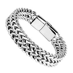 LOVANS Stainless Steel Bracelet for Men and Teens Braided Bracelets Unisex 19-22cm von LOVANS