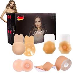 Boob Tape- push up-für kleine - klebe bh große brust -bh rückenfreier - unsichtbarer bh- Boobytape-body tape-Silikon Nippelpads-Adhesive Bra-Trägerloser Klebe bh-Brustband-go braless-Set(4 in 1) von LOVANT