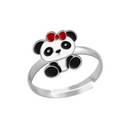 Kinderschmuck Ring kleiner Panda. Tier Schmuck Geschenke für Mädchen, Kinder. Weite verstellbar aus 925 Sterling Silber mit Emaille. Kommt in Geschenkbox. von LOVE YOUR CITY