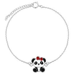 LOVE YOUR CITY Kinderschmuck Armband kleiner Panda. Tier Schmuck Geschenke für Mädchen, Kinder, aus 925 Sterling Silber 14-17cm verstellbar. Kommt in kleiner Geschenkbox. von LOVE YOUR CITY