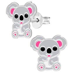 Ohrringe, Ohrstecker kleiner Panda Bär, Koala. LOVE YOUR CITY Schmuck Geschenke für Mädchen, Kinder. Kinderschmuck aus 925 Sterling Silber mit Emaille. von LOVE YOUR CITY