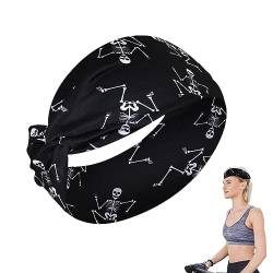 Halloween-Stirnband - Elastisches Kopfband,Workout-Yoga-Schweißbänder, Stirnbandwickel, Haarband, Damen-Stirnbänder für Yoga, Lauftraining Lovemetoo von LOVEMETOO
