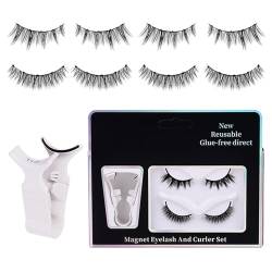 Magnetische Wimpern Mit Applikator | 2 Paar Reusable Dual Magnetic Lashes | Natürliche Magnetische Wimpern, Magnetische Wimpern Ohne Kleber, Einfach Zu Tragen Und Zu Entfernen von LOVEMETOO