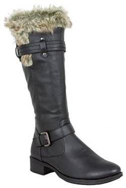 LOVENESS, Damen Fellstiefel Stiefeletten gefuetterte Stiefel Boots, Farbe Schwarz, EU 39 von LOVENESS