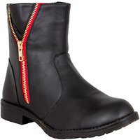 LOVENESS Damen Winterstiefelette LN01 Damenwinterstiefel Winterstiefel Stiefel Winterstiefelette Leichte Fütterung, Rote Zierreißverschlüsse von LOVENESS