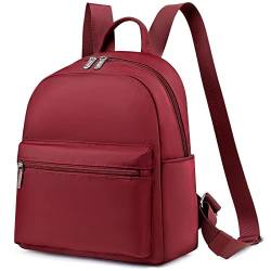 LOVEVOOK Rucksack Damen Klein, Elegant Kleiner Damen-rucksackhandtaschen Cityrucksack, Wasserdicht Mini Damenrucksack Tagesrucksack Modern Rucksäcke Backpack für Schule Daypack Arbeit Rot von LOVEVOOK