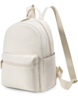 LOVEVOOK Rucksack Damen Klein, Wasserdicht Kleiner Rucksäcke Handtasche Elegant, Mini Damenrucksack City Rucksack Tagesrucksack Modern Rucksacktasche damen 2 in 1 für Schule Reise Arbeit, Beige von LOVEVOOK