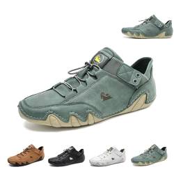 Handgefertigte, lässige Barfuß-Wanderschuhe for Damen und Herren, Outdoor-Beck-Schuhe, wasserdicht, rutschfest, leicht, Slip-On-Sneaker mit flachem Boden, Bequeme Barfuß-Wanderschuhe (Color : Grün, von LOVEWLVNCL