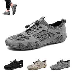 LOVEWLVNCL Atmungsaktive Mesh-Trail-Schuhe for Herren, Sommer, Outdoor, lässig, rutschfest, leicht, Wanderschuhe, Wanderschuhe for Fahren, Wandern, Spazierengehen (Color : grau, Size : EU 38) von LOVEWLVNCL