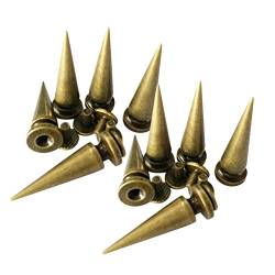 LOVIVER 10 10x29mm Kupferkegel Nieten Spikes Nieten DIY Leathercraft Punk Rock Nieten, Bronze von LOVIVER