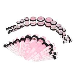 LOVIVER 32 Teiliges Ohrmessgerät Dehnungsset Acrylstecker 14G 0G Expander, Rosa von LOVIVER