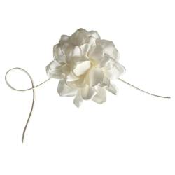 LOVIVER Blumen-Halsband, für Frauen, Mädchen, Blumenhalsband, großes Blumen-Halsband, für Abschlussball, Halloween, Beige von LOVIVER