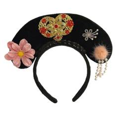 LOVIVER Chinesische Kopfbedeckung, Blumen-Haarreif, dekoratives Kostüm, Blumen-Haarband, antike Haarspange, Qing-Stirnband für Requisiten, Kinder, Stil G von LOVIVER