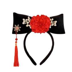 LOVIVER Chinesische Kopfbedeckung, Blumen-Haarreif, dekoratives Kostüm, Blumen-Haarband, antike Haarspange, Qing-Stirnband für Requisiten, Kinder, Stil H von LOVIVER