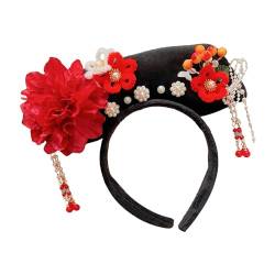 LOVIVER Chinesische Kopfbedeckung, chinesisches Qing-Stirnband, Kostüm, antikes Stirnband, Blume, Hanfu-Haarband für Party, Cosplay, Kostüm, Stil D von LOVIVER