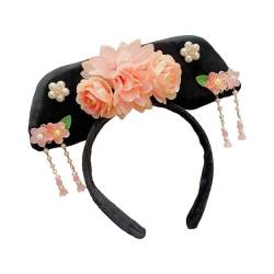 LOVIVER Chinesische Kopfbedeckung, chinesisches Qing-Stirnband, Kostüm, antikes Stirnband, Blume, Hanfu-Haarband für Party, Cosplay, Kostüm, Stil b von LOVIVER