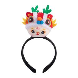 LOVIVER Chinesisches Drachen-Stirnband, 2024, chinesisches Neujahrs-Stirnband, Tierpuppe, Drachen-Haarband für Urlaub, Leistung, Neujahr, Cosplay, Einzelner Drachenkopf von LOVIVER