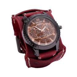 LOVIVER Herren-Armbanduhr, Armbanduhr, vielseitige Punk-Uhr, männliche Armbanduhr für Freund, Geschäftsveranstaltungen, Vater, Rot von LOVIVER