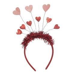 LOVIVER Valentinstag-Herz-Stirnband, Love Hoops, Herz-Kopfschmuck, Valentinstag-Geschenke für Valentinstag-Kostüme für Sie, Rosa von LOVIVER
