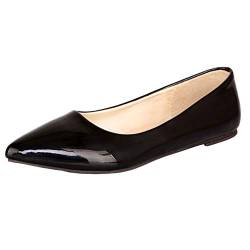 Lovouo Pumps, Ballerinas, für Damen, flach, spitz, für Schuhe, Schwarz - Schwarz - Größe: 41 EU von LOVOUO