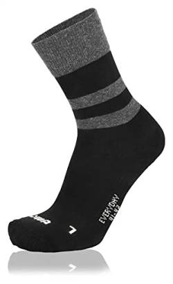 Lowa Everyday Schwarz, Merino Socken, Größe EU 41-42 - Farbe Schwarz Gestreift von LOWA