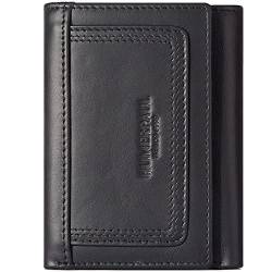 LOXO CASE Herren Geldbörse RFID Schutz - Geldbeutel mit 1 Abnehmbarem Reißverschluss-Münztasche, Doppelte Falte Geldbeutel mit 9 Kartenfächern Portmonee Brieftasche,Black von LOXO CASE