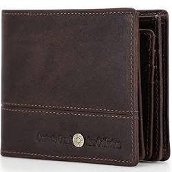 LOXO CASE Herren Geldbörse RFID Schutz - Geldbeutel mit Reißverschluss-Münztasche, Doppelte Falte Geldbeutel mit 11 Kartenfächern Portmonee Brieftasche von LOXO CASE