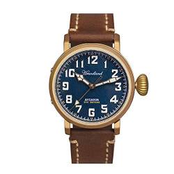 Hruodland Bronze Automatische Farbverlaufs-Pilotenuhren Saphirglas 300M Wasserdicht Mechanische Flieger Armbanduhr für Herren Herren, blau, Pilot von LOve Peace