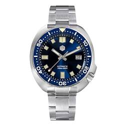 LOve Peace San Martin SN047G Luxury Turtle Diving Herrenuhren NH35 Automatic Mechanical Saphirglas 20 Bar Luminous Armbanduhren (Blue) von LOve Peace