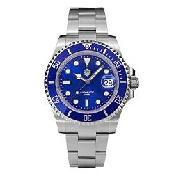 San Martin SN019G Diver Water Ghost Watches Sapphire Crystal Herren Automatische mechanische Armbanduhr Keramik Lünette 20 Bar Luminous Datum Fenster Armbanduhr, blau, Klassisch von LOve Peace