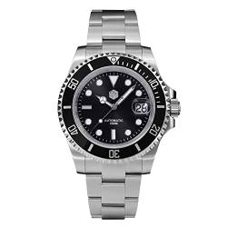 San Martin SN019G Diver Water Ghost Watches Sapphire Crystal Herren Automatische mechanische Armbanduhr Keramik Lünette 20 Bar Luminous Datum Fenster Armbanduhr, schwarz, Klassisch von LOve Peace