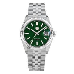 San Martin SN058G Herren-Armbanduhr, 36,5 mm, klassisch, Business, Luxus, automatisch, mechanisch, modisch, für Paare, Grün von LOve Peace