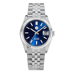 San Martin SN058G Herren-Armbanduhr, 36,5 mm, klassisch, automatisch, mechanisch, modisch, für Paare, Sunny Blue, Classic von LOve Peace