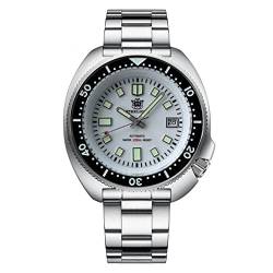 Steeldive SD1970 Abalone klassische Tauch-Armbanduhr, leuchtendes NH35-Uhrwerk, 200 m, wasserdicht, mechanische Uhr für Herren, Farbe 2, Armband von LOve Peace