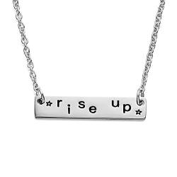 Halskette, Anhänger mit motivierender Aufschrift in engl. Sprache „rise up“, inspirierender Modeschmuck, Geschenkidee von LParkin
