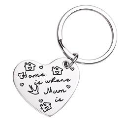 LPakin Mom Schlüsselanhänger – Home is Where Mum is – Herz-Schlüsselanhänger – Geschenk für Mama – Zitat – Lovely Mum von LParkin