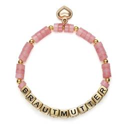 LParkin Armband Brautmutter Mutter der Braut Geschenk Handmade Edelstein Perlen Stretch Armbänder (pink mom bride bracelet) von LParkin