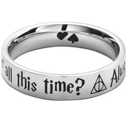 LParkin Harry Ring After All This Time Always Edelstahl Ringe für Damen Herren 5 mm Harry Fidget Ring für Wizarding World Fans Neuheit Harry Horcruxes Ringe Größe 7 8 9 10 für Paare von LParkin