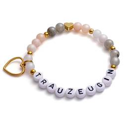 LParkin Trauzeugin Armband Brautjungfer Geschenk von der Braut Handmade Edelstein Perlen Stretch Armbänder von LParkin